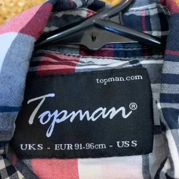 Topman sz Small Red & Blue Men's button down shirt - Picture 3 of 5